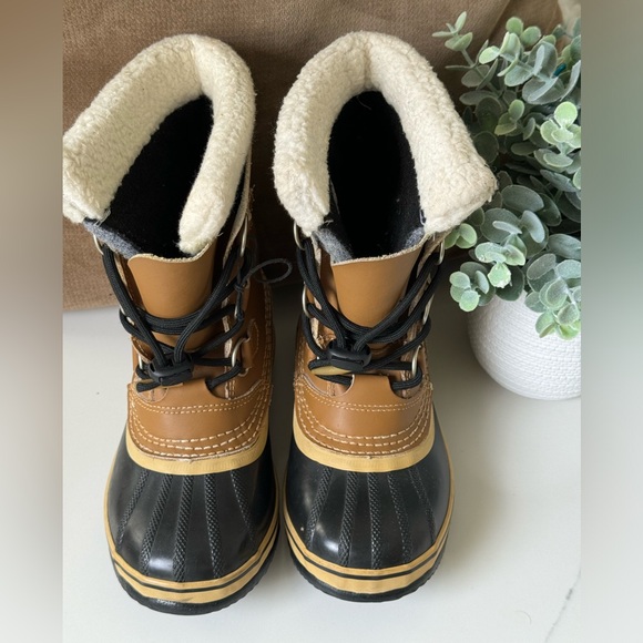 Sorel Yoot PAC Boots Youth Size3 Snow Duck Brown Leather Waterproof Lined Winter - Picture 2 of 9